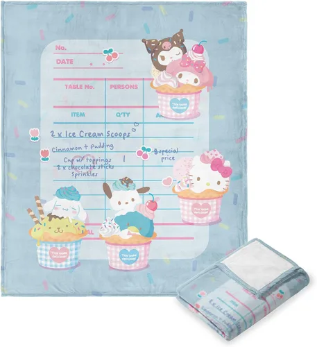 Vista 23 de Northwest Manta de Tiro Hello Kitty Silk Touch, 50" x 70", Love You Much Te amo mucho