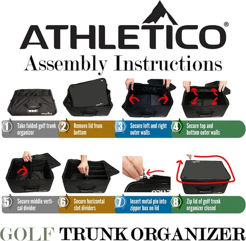 Vista 9 de Athletico - Organizador para cajuela de carro de golf, para guardar accesorios de golf, plegable cuando no se utiliza