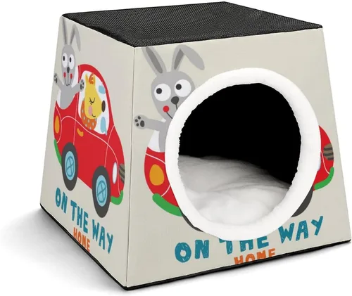 Vista 11 de Cama para gatos y gatos, sofá impreso con almohada pequeña para gatitos, perros pequeños, mono de fútbol
