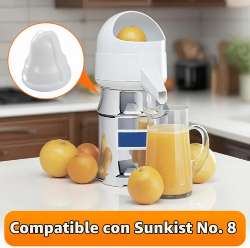 Vista 3 de Bombilla extractora de cuello cuadrado para exprimidor de limón/lima blanco compatible con Sunkist No. 8 Reemplazar #: 02AR