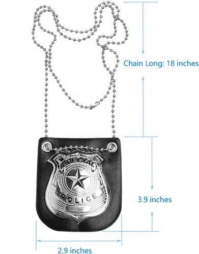 Vista 10 de Joy Join Accesorios de vestir de policía para niños, placa especial de policía con cadena