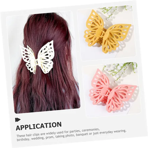 Vista 5 de 8 pinzas para el cabello de mariposas, pinzas grandes para mujeres y niñas, accesorios únicos para el cabello para fiestas y uso diario, pinzas