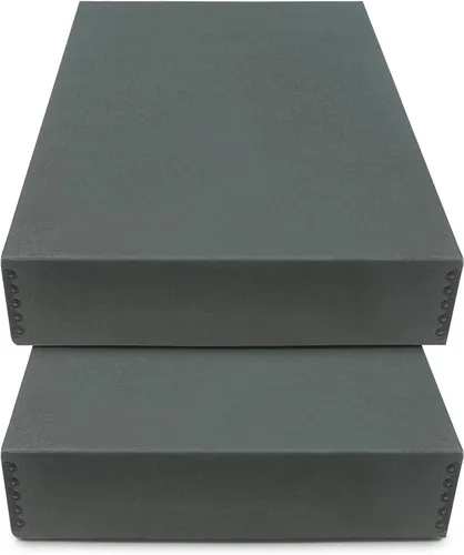 Vista 17 de Golden State Art, Caja de almacenamiento para archivos, Caja de almacenamiento de museo sin ácidos con tapa frontal y bordes de metal para guardar