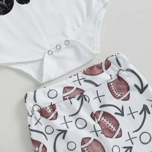 Vista 6 de Omkzanbi Ropa para bebé recién nacido, mameluco de manga larga, pantalones deportivos, sombrero, traje de otoño para el día del partido, 0-12 meses