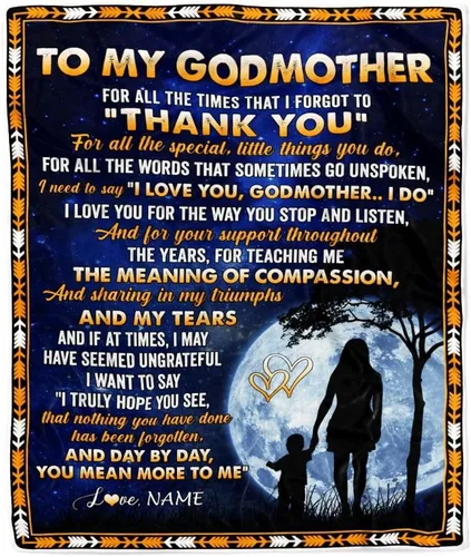 Vista 16 de Manta personalizada con texto en inglés «To My Godmother from Goddaughter Godson Thank You for Being My Godmother», para Día de la Madre