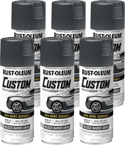 Vista 16 de Rust-Oleum 340569 Pintura en aerosol de laca personalizada para automóviles, 11 oz, gris plateado mate