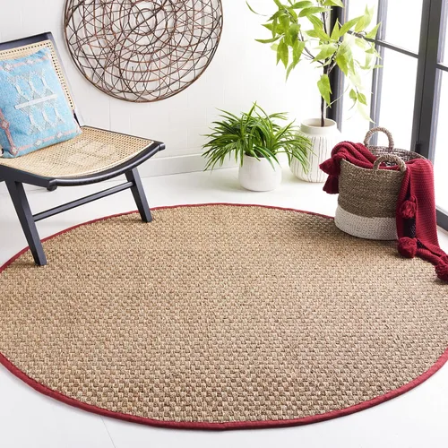 Vista 73 de SAFAVIEH Natural Fiber Collection NF114A - Alfombra de pasillo de hierba marina con patrón de tejido de cesta y borde, de 2 pies 6 pulgadas x 16