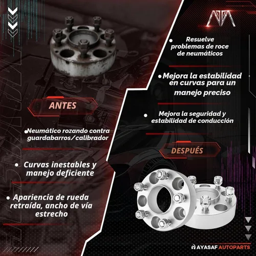 Vista 6 de Espaciadores espaciadores de rueda centrales [1.5 pulgadas de grosor, paquete de 2, 5 orejetas] para Ford Mustang/Ranger/Explorer/Crown