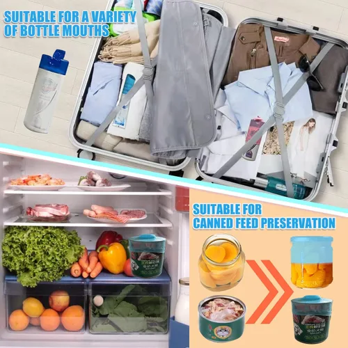 Vista 5 de Fundas elásticas de silicona reutilizables para prueba de fugas para contenedores de viaje en equipaje, cocina reutilizable, artículos de tocador