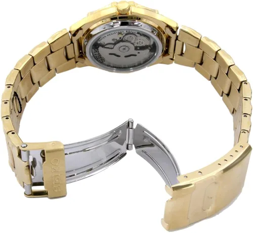 Vista 3 de SEIKO 5 Reloj automático para hombre con esfera dorada amarilla SNZ460J1, Blanco, Automático