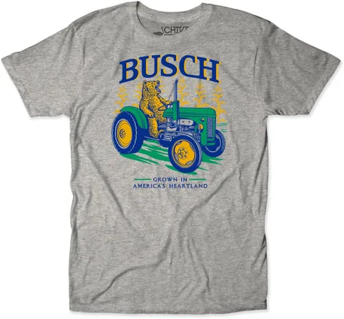 Vista 3 de theCHIVE Busch America's Heartland Farming Tractor Beer Camiseta Crema