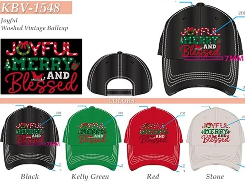 Vista 4 de ScarvesMe Gorra de béisbol con puntada desgastada para mujer, diseño vintage de Oh Deer Christmas