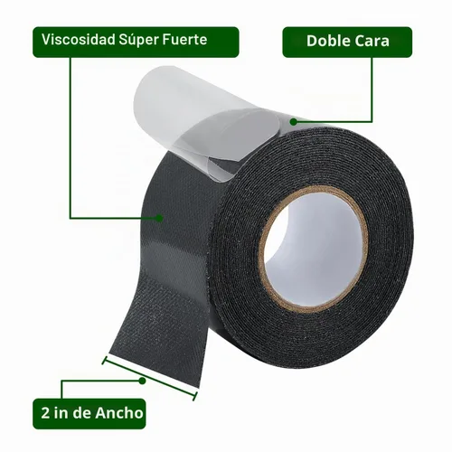 Vista 2 de Cinta de césped artificial de doble cara, 2 paquetes de 2 pulgadas x 16.5 pies, cinta de césped artificial de gran viscosidad para césped, jardín