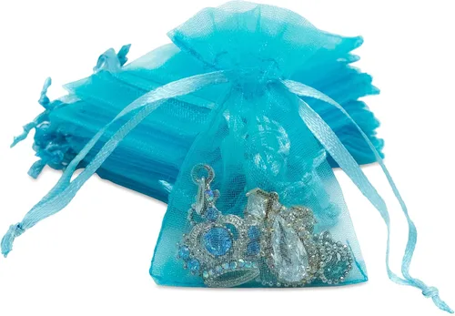 Vista 19 de TheDisplayGuys - Paquete de 48 bolsas de regalo de organza transparente negra de 2 x 2-3/4 pulgadas con cordón, bolsas de regalo para joyas, bolsas