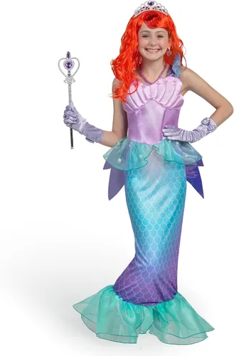 Vista 3 de Spooktacular Creations Girls Mermaid Costume, Ariel Costume for Girls Halloween Dress up and Costume parties