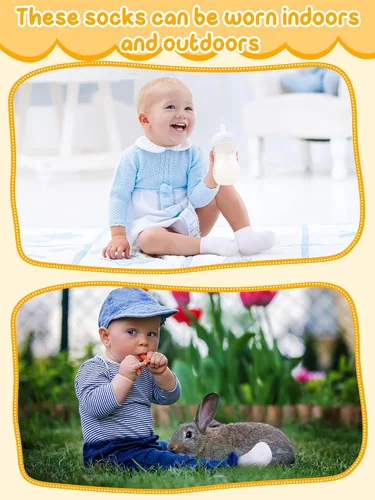 Vista 7 de Jecery 50 Pairs Baby Cotton Socks Bulk Newborn Ankle Unisex Baby Socks Stretch for Toddler Boys Girls