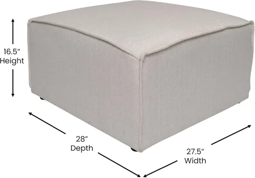 Vista 2 de Flash Furniture Bridgetown - Módulo otomano de tela para sofá seccional, sofá modular personalizable, otomano, color crema