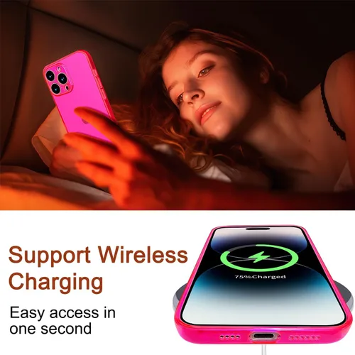 Vista 3 de Funda compatible con iPhone 11, funda transparente de silicona suave y delgada con cubierta para lente de cámara para mujeres y niñas, funda Rosa