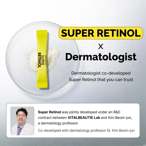 Vista 4 de VITALBEAUTIE Super Retinol - Retinol liposomal ingestible y vitamina C 1000 mg en polvo - Suplemento vegano K-Beauty para piel y tono de vidrio