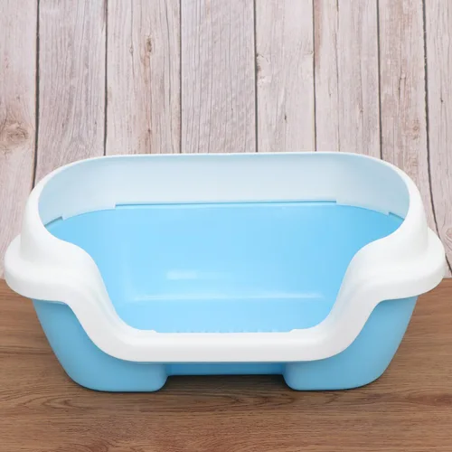 Vista 3 de ULTECHNOVO Caja de arena abierta para gatos con lado alto, bandeja de arena para gatos, inodoro para gatitos con cuchara de tamizar, arena extraíble