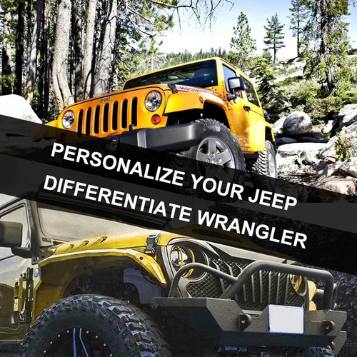 Vista 4 de Pestillos de Capó con Cierre y Estilo de Bandera de EE.UU., Kit de Pestillo de Bloqueo Ajustable Compatible con Jeep Wrangler 2007-2018 JK JKU