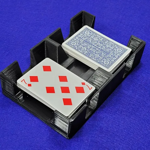 Vista 3 de Bandeja de plástico negro para cartas o carrito, no giratoria, fabricada en Estados Unidos Non-Swivel, Deluxe Plastic, Holds up to 2 decks, Does