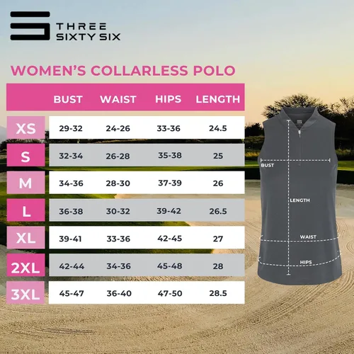 Vista 6 de Three Sixty Six Polo de golf sin mangas para mujer, sin cuello, con cremallera, de secado rápido, para mujer