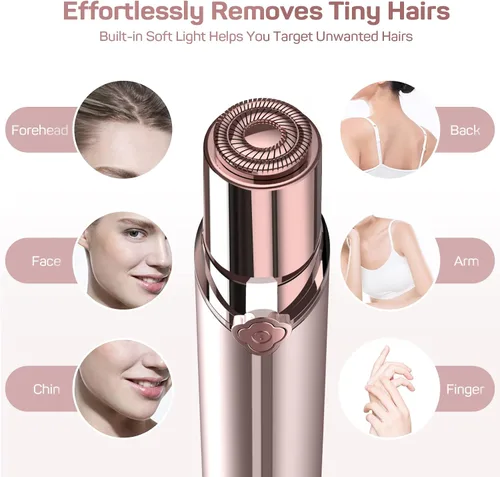Vista 3 de Depilación facial para mujeres, removedor de vello facial indoloro eléctrico, dispositivo recargable de depilación para la cara, labio, barbilla