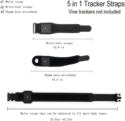 Vista 6 de HTC Vive Full Body Tracker Strap, Tracker Fixed Strap, Waist Belt, Hand and Foot Strap, 1 for Virtual Reality, 2 Hand Bowl Straps,2 Palm Strap