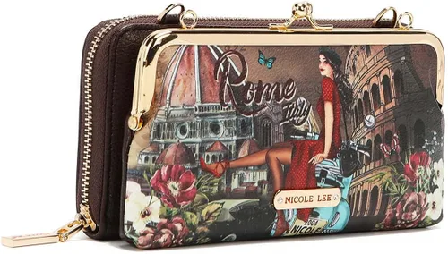 Vista 3 de Nicole Lee Cartera cruzada Signature Kiss Lock, Memoria de Roma