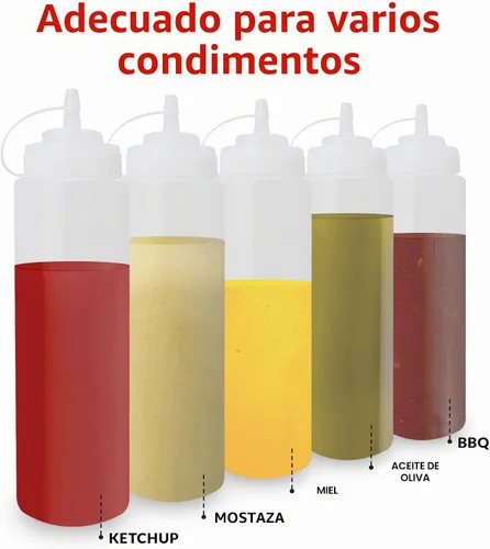 Vista 4 de Reli. Botellas de plástico para apretar, 24 onzas, paquete de 10