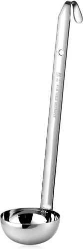 Vista 14 de meekoo 1 Pieza Cucharón de Acero Inoxidable para Sopa con Mango Cucharón con Borde Vertedor para Cocina Cocinando Sopa Salsa (1 oz)