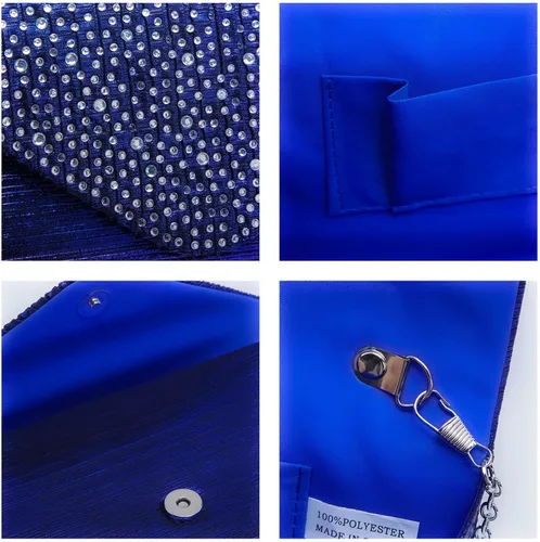 Vista 5 de Dasein Bolso de mano con satén satinado para mujer, tipo embrague, para noche, bandolera, bolsos, fiesta, graduación, boda, sobre
