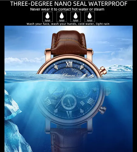 Vista 7 de FANMIS Reloj analógico deportivo militar multifuncional clásico para hombre, vestido de negocios, impermeable, cronógrafo luminoso, cielo