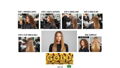 Vista 4 de KERA FRUIT Cirugia Capilar Gold Diamond Keratin Treatment 16oz Incluye champú, fórmula dorada