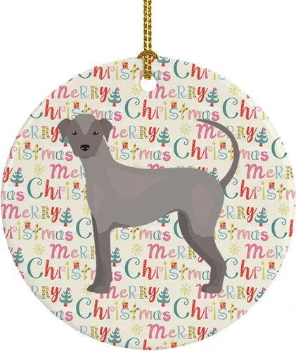 Vista 57 de Caroline's Treasures Abyssinian Sand Terrier - Adorno de cerámica para colgar en el árbol de Navidad, para el hogar, Navidad, fiestas, regalo, 3