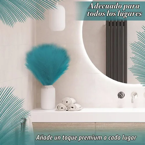 Vista 6 de 8 piezas de hierba de pampa sintética de decoración bohemia – Ramas de hierba artificial de la pampa de 18 pulgadas para rellenos de jarrones