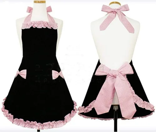 Vista 2 de Hyzrz Lindos delantales de moda para mujeres y niñas, camarera, cocina, restaurante, cocina, hogar, cocinero, babero, delantal, vestido de regalo