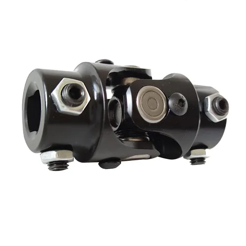 Vista 5 de Junta en U de 3/4" DD x 3/4" DD para eje de dirección, junta en U universal simple negra de 3/4 pulgadas con ángulo máximo de 35° grados y longitud