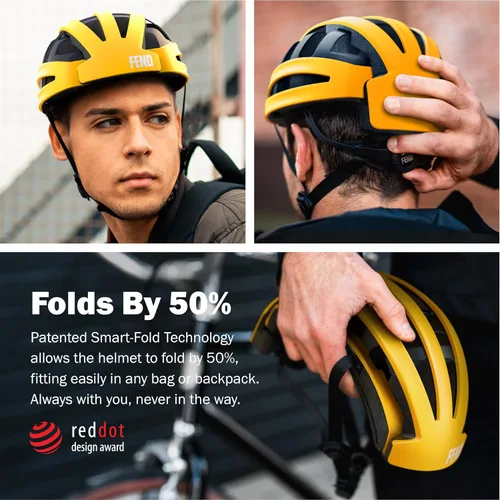 Vista 7 de FEND One Foldable Bike Helmet, CPSC/EN1078 Certified, Award-Winning Patented Smart-Fold Design, Lightweight Commuter Helmet for Adults – Bike