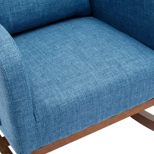 Vista 7 de HomSof Silla mecedora para guardería de poliéster azul silla moderna para sala de estar y dormitorio