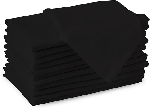 Vista 37 de Encasa XO Juego de 12 servilletas de tela de cóctel Servilletas de mesa de algodón puro Tamaño (9 x 9 pulgadas) B gris sólido Lavable a