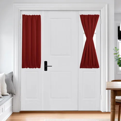 Vista 58 de Deconovo Cortinas opacas para puerta, bolsillo para cortinero y cortinas de bloqueo con aislamiento térmico para dormitorio, 137.16 x 189.2 cm, azul