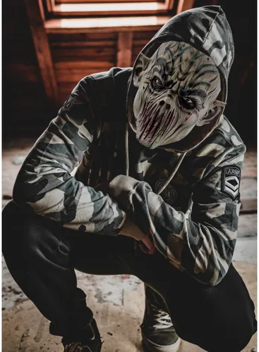 Vista 5 de YOOYOO Halloween Scary Biochemical Mask, Latex Vampire Masks, Horror Alien Devil Killer, Monster Orc Zombie Costume Cosplay