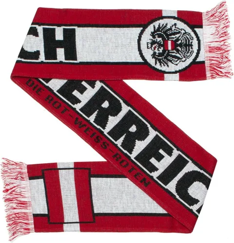 Vista 7 de Austria Bufanda tejida de fútbol Osterreich, blanco, rojo, negro (White, Black, Red)