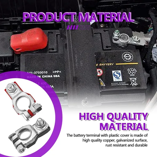 Vista 3 de Terminales de batería para Nissan – Positivo y Negativo Compatible con Nissan Infiniti Toyota Lexus 243407F000, 243407F001, 1 par
