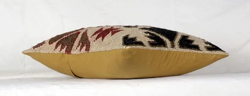 Vista 6 de Chouhan Rugs 4 piezas de fundas de cojín de yute Kilim tejidas a mano, cojines indios vintage 18x18, fundas boho (patrón 1)