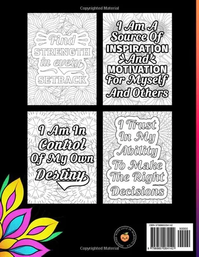 Vista 2 de Positive Affirmations An Inspirational Coloring Book 50 Designs with Motivational Quotes for Stress and Anxiety Relief Relaxing Creative Experience