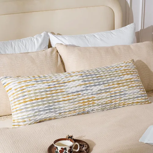 Vista 30 de AmHoo - Funda decorativa de almohada estilo bohemio de chenilla, funda de almohada con borlas tuftadas para sofá, cama, dormitorio, sala de estar