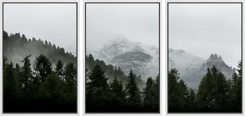 Vista 112 de wall26 Lienzo enmarcado para pared, juego de arte de noche estrellada sobre montañas, cielo nocturno tranquilo, naturaleza, desierto, fotografía